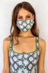Masque Réversible en Coton "Python Olive"